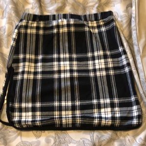 Plaid side zip mini skirt